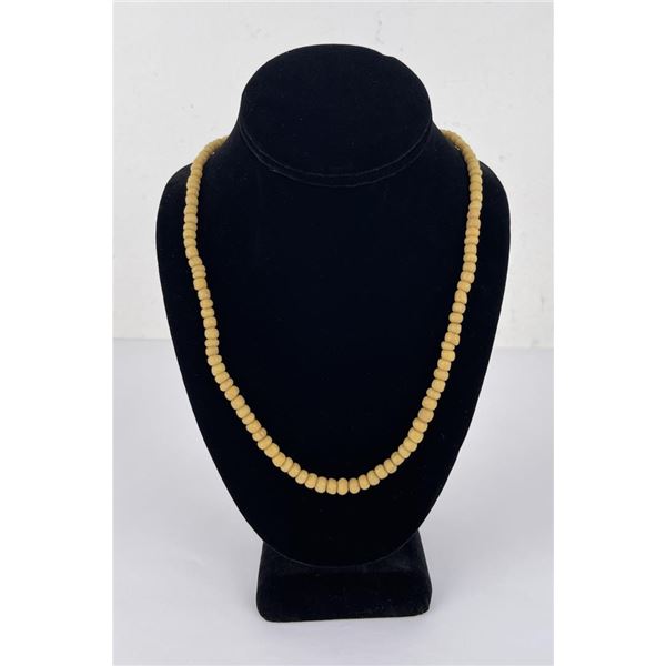 Antique Greasy Yellow Indian Trade Bead Necklace