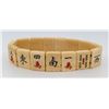 Image 1 : Antique Chinese Bone Mahjong Tile Bracelet