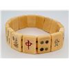 Image 3 : Antique Chinese Bone Mahjong Tile Bracelet