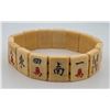 Image 4 : Antique Chinese Bone Mahjong Tile Bracelet