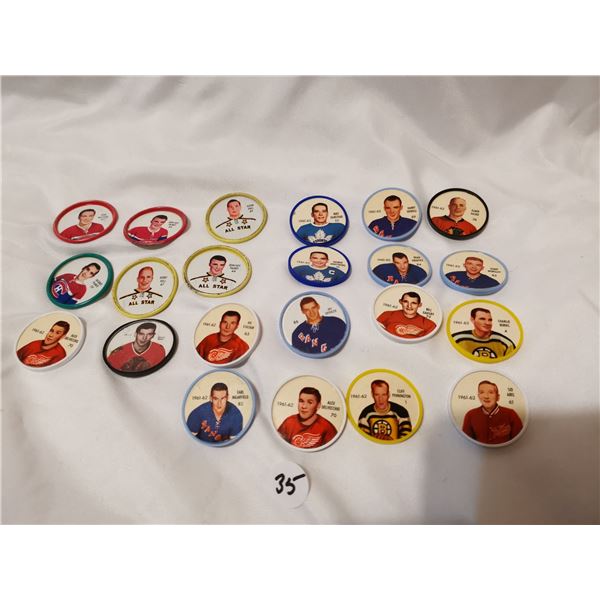 1961-62 Sheriff NHL hockey coins, large lot