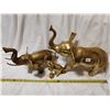 Image 4 : 3 brass elephants, 14" X 15", 13" X 11", 8" X 8" large sizes