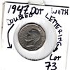 Image 3 : 1947 DOT 5 CENTS WITH DOUBLE LETTERING OBVERSE