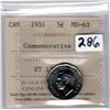 Image 1 : 1951 COMMEMORATIVE ICCS MS63 FIVE CENTS