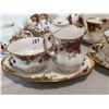 Image 2 : 8 Old Country Rose Royal Albert cups & saucers with cream and sugar bowls and plate
