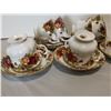 Image 3 : 8 Old Country Rose Royal Albert cups & saucers with cream and sugar bowls and plate