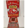 Image 1 : Full service embossed sign 11 X 15.5" motor oil sign 8 X 11.5"