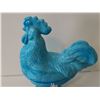 Image 2 : Vintage rooster blue milk glass candy dish on pedestal