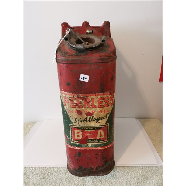 Antique Military red jerry can 1945 with B/A sticker