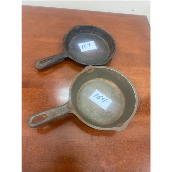 2 cast frying pans 6" diameter