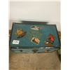 Image 2 : Child's trunk - tin. 18" W X 10" H X 10" D, has 2 drawers & hangers