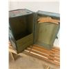 Image 3 : Child's trunk - tin. 18" W X 10" H X 10" D, has 2 drawers & hangers