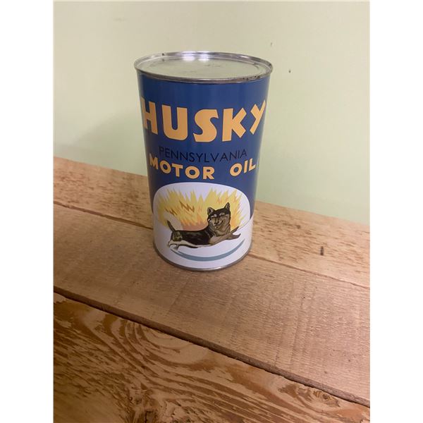 Husky motor oil tin *Reproduction* Re-wrap, new