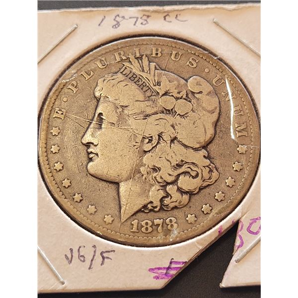 Carson City 1878 Morgan Dollar VG/F condition
