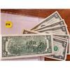 Image 2 : 7 Uncirculated US $2.00 bills consecutive serial numbers 5821-5827