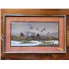 Image 1 : Prairie Barn / Ducks print  22 X 14" signed "Ampel" 1975 *Matches print in lot 240*