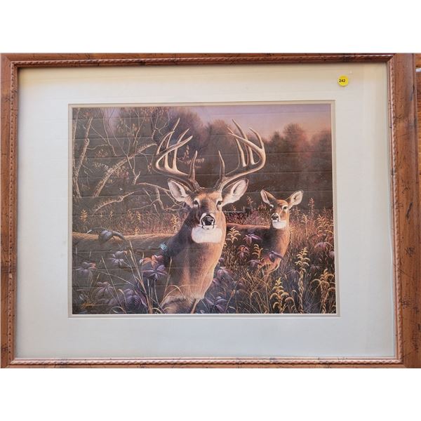 Large print Big Buck/Doe 32" 25" signed W/ Goebel