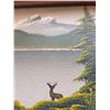 Image 2 : SK painting of deer by lake Levine Flexhaug signed 'Flexie' 12 X 14"