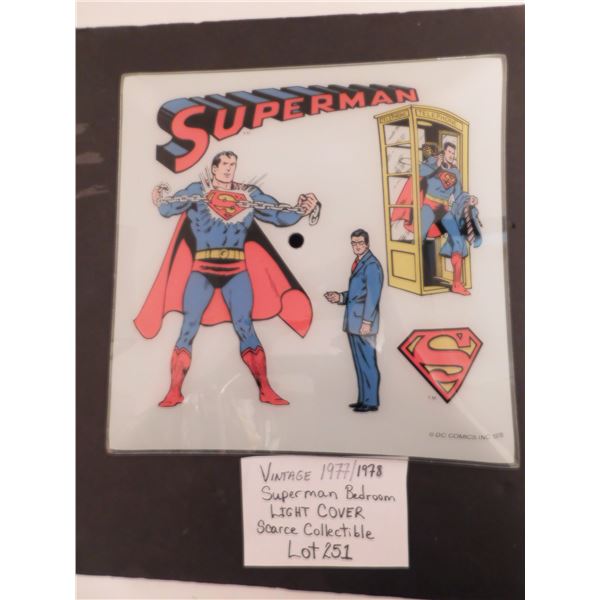 1978 SUPERMAN CEILING LIGHT SHADE SCARCE VINTAGE COLLECTIBLE EXCELLENT SHAPE