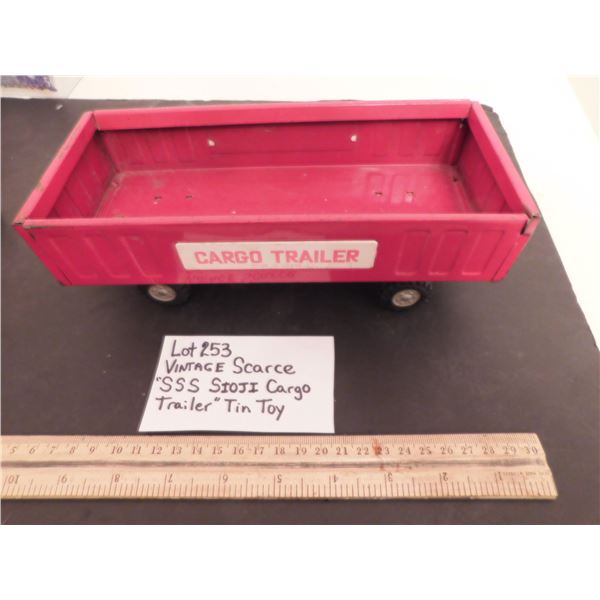 VINTAGE SSS SIOJI CARGO TRAILER TIN TOY