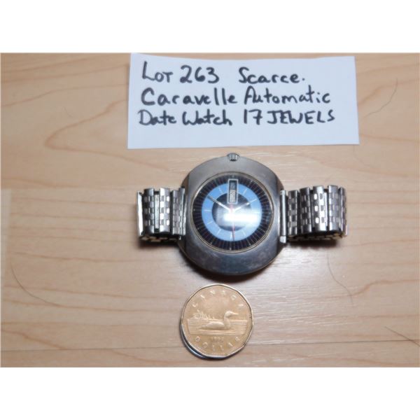 SCARCE CARAVELLE DATE WATCH 17 JEWEL