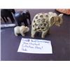 Image 2 : HAND CARVED EBONY AND STONE ELEPHANT COLLECTION