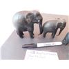 Image 3 : HAND CARVED EBONY AND STONE ELEPHANT COLLECTION