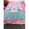Image 1 : VINTAGE 86 X 98” CHENILLE PEACOCK DESIGN BEDSPREAD