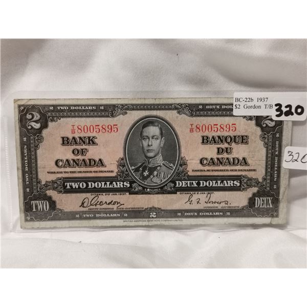 1937 $2 Bank of Canada, High Grade