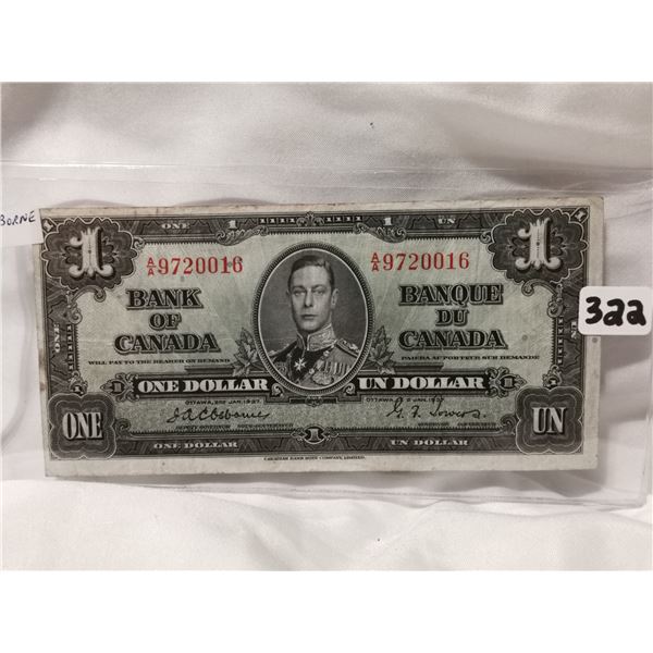 1937 $1 osborne Bank of Canada,High Grade