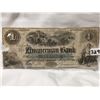 Image 2 : Rare 1856 $1Canada Zimmerman Bank, Charter Bank Note