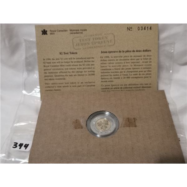 Canada $2 Test Token