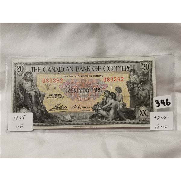 1935 $20 Canadian Bank of Commerce Charter Bank Note