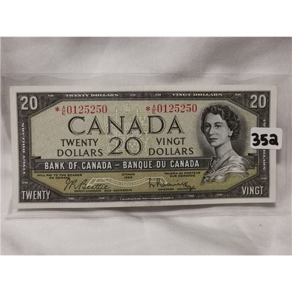 Rare 1954 $20 Replacement Bill, High Grade