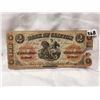 Image 1 : 1861 $2 Bank of Clifton, Chater Bank Note