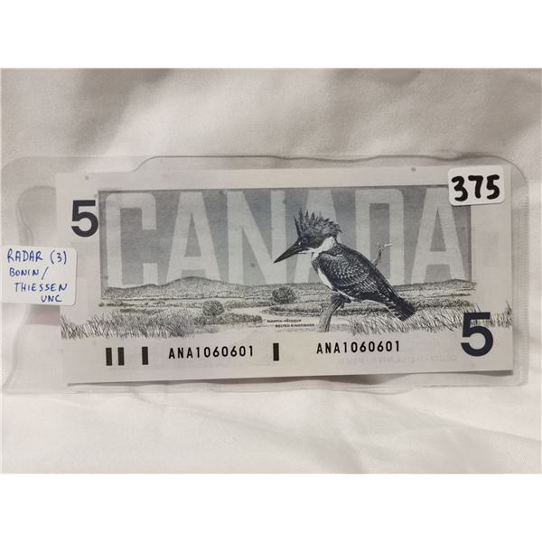 1986 $5 3 Digit Radar