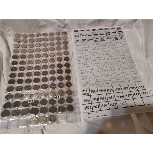 106 Different 5cent coins 1922-2019, Lot 1