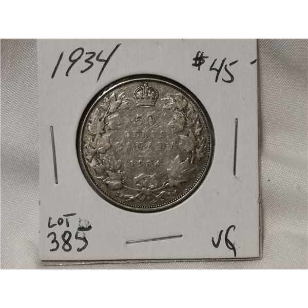 1934 Silver 50cent coin