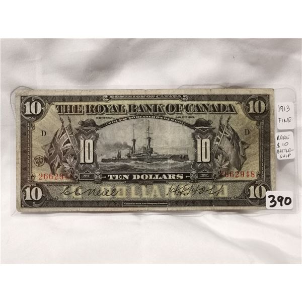 Rare 1913 Royal Bank Battleship Charter Bank Note