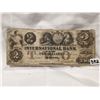 Image 1 : 1858 $2 International Bank Charter Bank Note