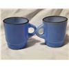 Image 4 : Rare Fire King black on blue cups, C handles