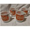 Image 1 : Set of 4 Fire King cups, funky orange