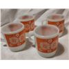 Image 5 : Set of 4 Fire King cups, funky orange