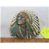 Image 1 : Indian Chief Brass Belt Buckle