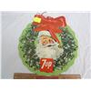 Image 2 : Vintage Double Sided Cardboard Santa 7 UP Wreath