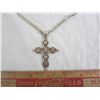 Image 2 : Large Sterling Cross on a Italian Sterling Chain 38 grams