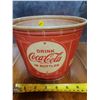 Image 1 : Waxed Coca-cola bucket- 1950's - popcorn or ice bucket