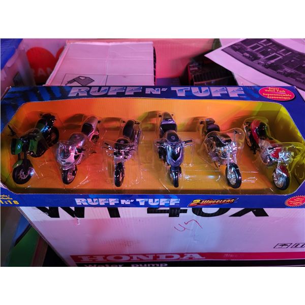 1:18 Ruff n Tuff 2 Wheelers set of 6 cycles NIB