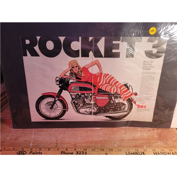 1969 Double Page Magazine Adv. BSA Rocket 3