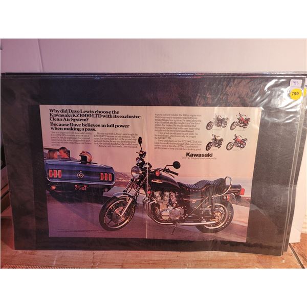 1980 Double Page Magazine Ad Kawasaki Ltd 1000